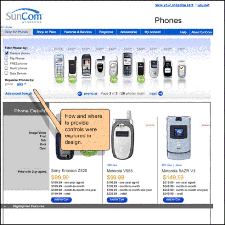Phone Comparison Tool Concept 2 Design