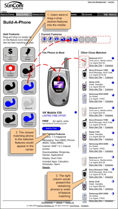 Phone Comparison Tool Concept 3 Wire Frame